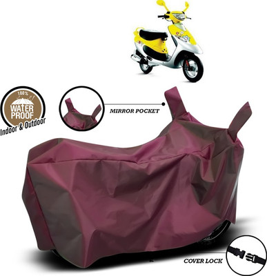 ANTHUB Waterproof Two Wheeler Cover for TVS(Scooty Pep+, Maroon)