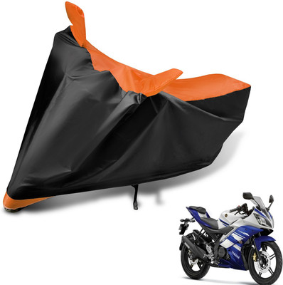 Auto Hub Two Wheeler Cover for Yamaha(R15, Black, Orange)