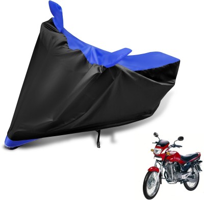 MOCKHE Two Wheeler Cover for Hero(Ambition, Black, Blue)