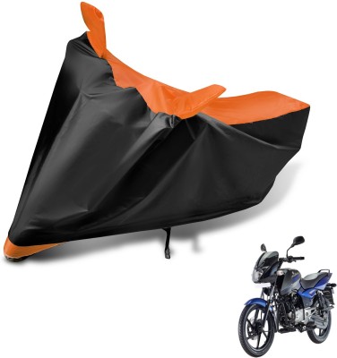 MOCKHE Two Wheeler Cover for Bajaj(Pulsar 150 DTS-i, Black, Orange)