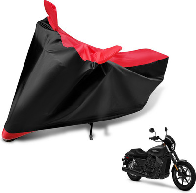 MOCKHE Two Wheeler Cover for Harley Davidson(Black, Red)