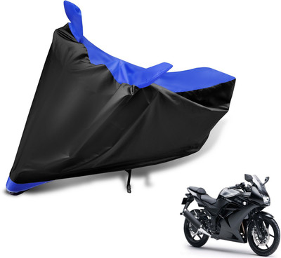 Auto Hub Two Wheeler Cover for Kawasaki(Ninja 250, Black, Blue)