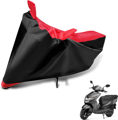 MOCKHE Two Wheeler Cover for Honda(Dio, Black, Red)