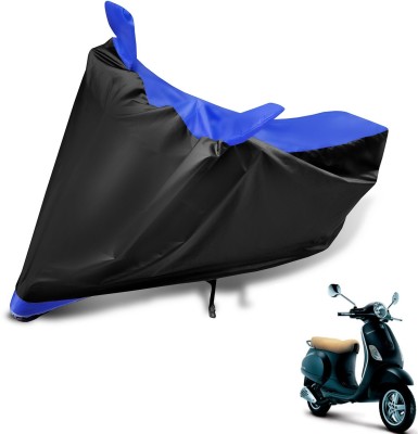 MOCKHE Two Wheeler Cover for Vespa(Vespa, Black, Blue)