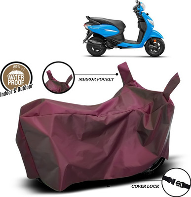 SEBONGO Waterproof Two Wheeler Cover for Hero(Pleasure+ 110, Maroon)