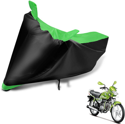 MOCKHE Two Wheeler Cover for Hero(HF Deluxe Eco, Black, Green)