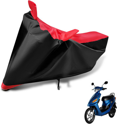 Auto Hub Two Wheeler Cover for Indian(Yo Electron, Black, Red)