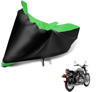MOCKHE Two Wheeler Cover for Royal Enfield(Bullet 500, Black, Green)