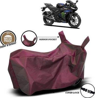 ANTHUB Waterproof Two Wheeler Cover for Yamaha(R15 V3, Maroon)