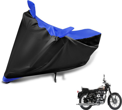 Auto Hub Two Wheeler Cover for Royal Enfield(Bullet 350, Black, Blue)