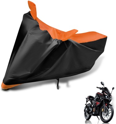 MOCKHE Two Wheeler Cover for Bajaj(Pulsar RS 200, Black, Orange)