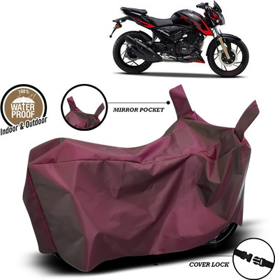 SEBONGO Waterproof Two Wheeler Cover for TVS(Apache RTR 200 4V, Maroon)