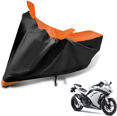 Auto Hub Two Wheeler Cover for Kawasaki(Ninja 300, Black, Orange)