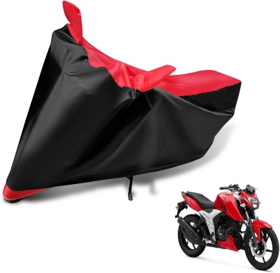 MOCKHE Two Wheeler Cover for TVS(Apache RTR 160 4V, Black, Red)