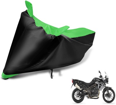 Auto Hub Two Wheeler Cover for Triumph(Tiger 800 XR, Black, Green)