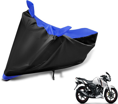 Auto Hub Two Wheeler Cover for TVS(Apache RTR 160, Black, Blue)