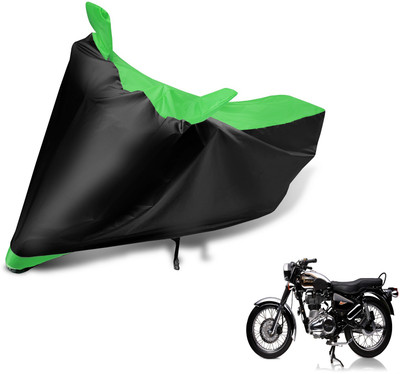Auto Hub Two Wheeler Cover for Royal Enfield(Electra Delux, Black, Green)
