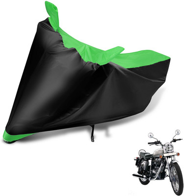MOCKHE Two Wheeler Cover for Royal Enfield(Bullet 350, Black, Green)