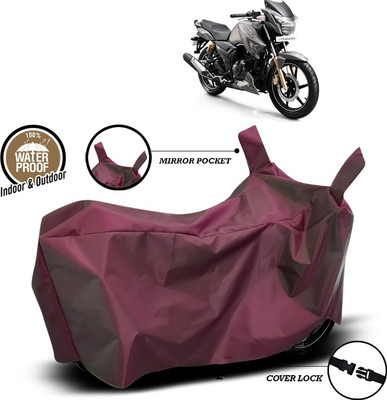 SEBONGO Waterproof Two Wheeler Cover for TVS(Apache RTR 180, Maroon)