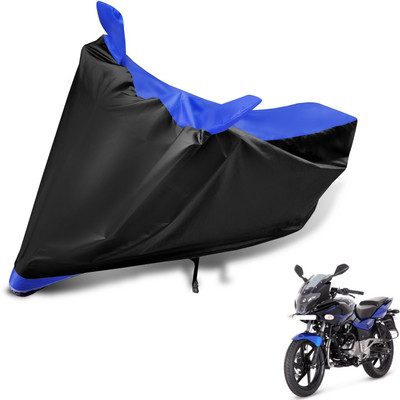 Auto Hub Two Wheeler Cover for Bajaj(Pulsar 220F, Black, Blue)