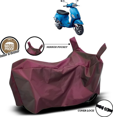 SEBONGO Waterproof Two Wheeler Cover for Vespa(Vespa, Maroon)