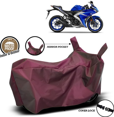 SEBONGO Waterproof Two Wheeler Cover for Yamaha(YZF R3, Maroon)