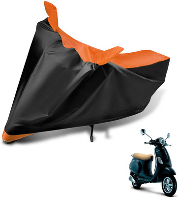 MOCKHE Two Wheeler Cover for Vespa(Vespa, Black, Orange)