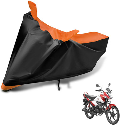 Auto Hub Two Wheeler Cover for Hero(Splendor I Smart, Black, Orange)
