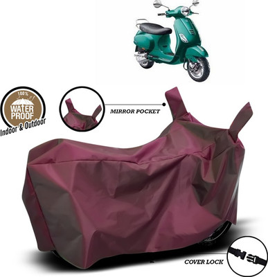 SEBONGO Waterproof Two Wheeler Cover for Vespa(Vespa VXL, Maroon)