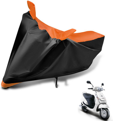 Auto Hub Two Wheeler Cover for Mahindra(Duro 125, Black, Orange)