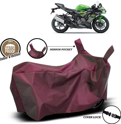 SEBONGO Waterproof Two Wheeler Cover for Kawasaki(Ninja, Maroon)
