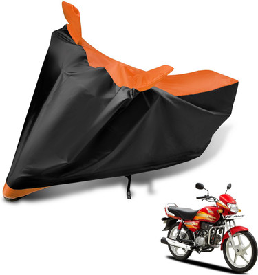 MOCKHE Two Wheeler Cover for Hero(HF Deluxe, Black, Orange)