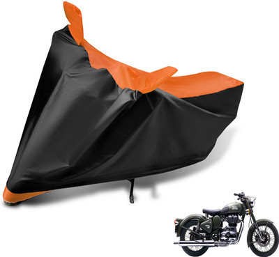 Auto Hub Two Wheeler Cover for Royal Enfield(Battle Green, Black, Orange)