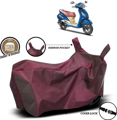ANTHUB Waterproof Two Wheeler Cover for TVS(Jupiter, Maroon)