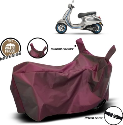 SEBONGO Waterproof Two Wheeler Cover for Vespa(Piaggio Vespa, Maroon)