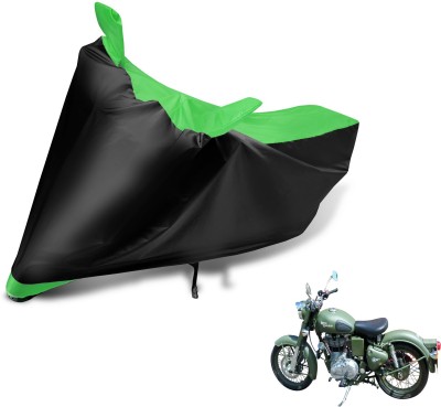 AUTYLE Two Wheeler Cover for Royal Enfield(Battle, Black, Green)