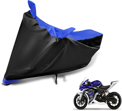 Auto Hub Two Wheeler Cover for Yamaha(YZF R25, Black, Blue)