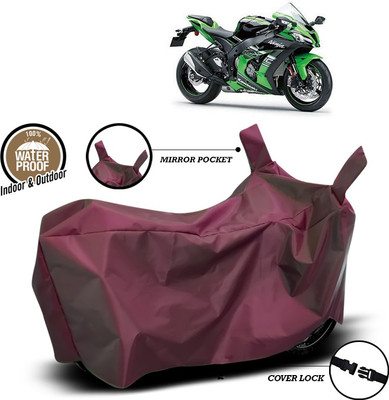 SEBONGO Waterproof Two Wheeler Cover for Kawasaki(Ninja ZX 10R, Maroon)