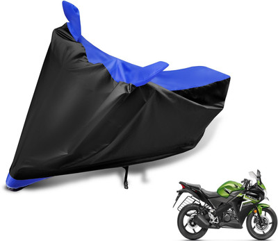 MOCKHE Two Wheeler Cover for Honda(CBR 150R, Black, Blue)
