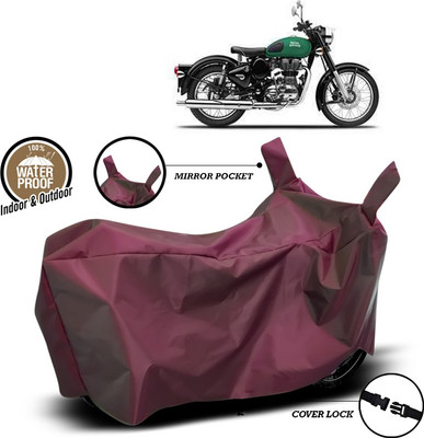 ANTHUB Waterproof Two Wheeler Cover for Royal Enfield(Classic 350, Maroon)