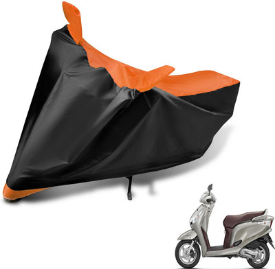 MOCKHE Two Wheeler Cover for Honda(Aviator, Black, Orange)