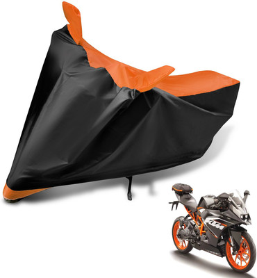 Auto Hub Two Wheeler Cover for KTM(RC 200, Black, Orange)