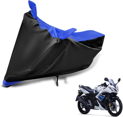 MOCKHE Two Wheeler Cover for Yamaha(YZF R15 S, Black, Blue)