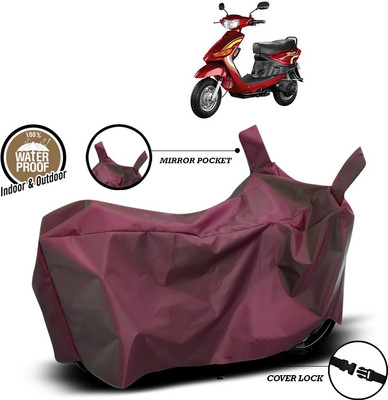 SEBONGO Waterproof Two Wheeler Cover for Indus(Yo Spark, Maroon)