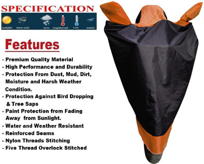 Auto Hub Two Wheeler Cover for Honda(Activa 6G, Black, Orange)