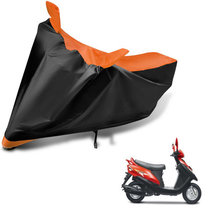 MOCKHE Two Wheeler Cover for Mahindra(Flyte, Black, Orange)