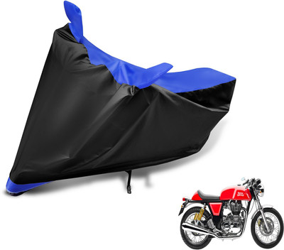 MOCKHE Two Wheeler Cover for Royal Enfield(Continental GT, Black, Blue)