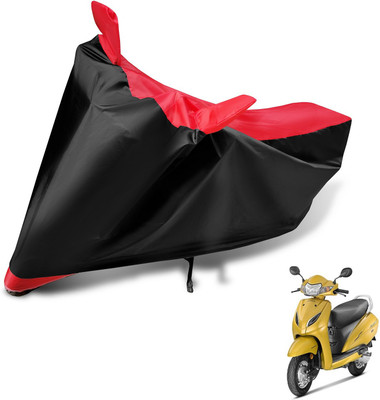 MOCKHE Two Wheeler Cover for Honda(Activa 5G, Black, Red)