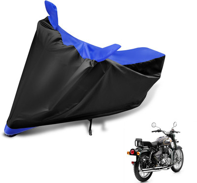 Auto Hub Two Wheeler Cover for Royal Enfield(Bullet 500, Black, Blue)