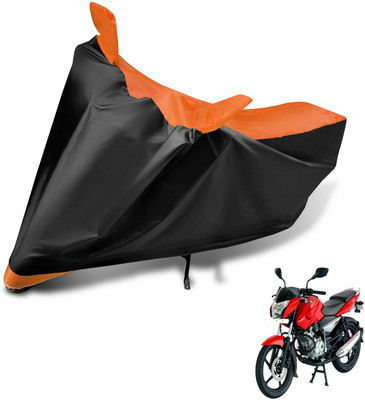 MOCKHE Two Wheeler Cover for Bajaj(Pulsar 135 LS DTS-i, Black, Orange)